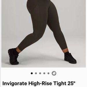 Lululemon Invigorate High Rise Tight 25 inch Dark Olive